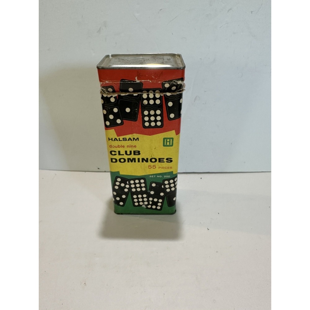 Vintage 1950's Halsam Double Nine Club Dominoes (Set. 200, 55 pieces) complete